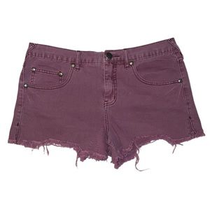 Free People Dusty Lavender Cutoff Denim Shorts  EUC 💗